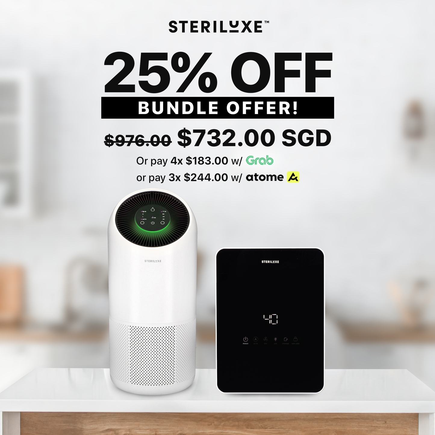 STERILUXE™ Combo Set 4 - Safe Air + UV - Steriluxe